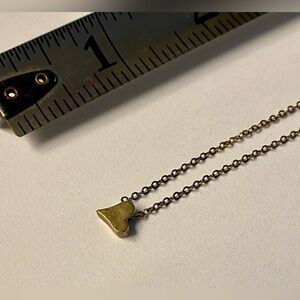 Charming Gold Tone Heart Necklace - Cute & Shiny!